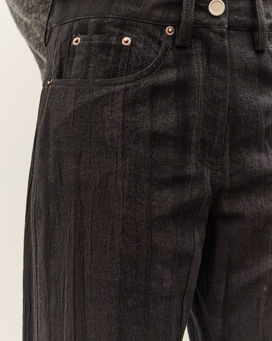 Anggae Jacquard Wide Pants, Navy