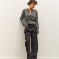 Anggae Jacquard Wide Pants, Navy