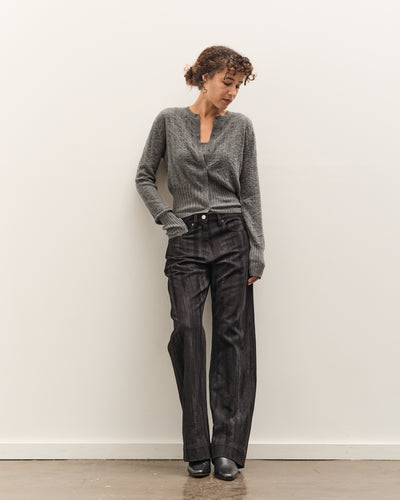Anggae Jacquard Wide Pants, Navy