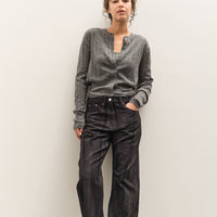 Anggae Jacquard Wide Pants, Navy