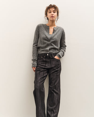 Anggae Jacquard Wide Pants, Navy