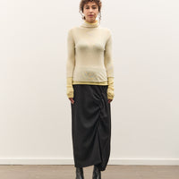 Anggae Layered Two-Tone Turtleneck, Lemon