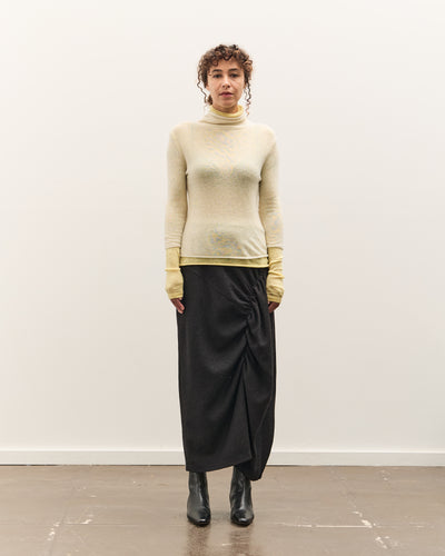 Anggae Layered Two-Tone Turtleneck, Lemon
