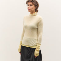 Anggae Layered Two-Tone Turtleneck, Lemon