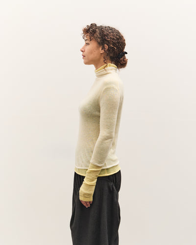 Anggae Layered Two-Tone Turtleneck, Lemon