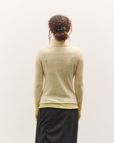 Anggae Layered Two-Tone Turtleneck, Lemon