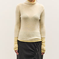 Anggae Layered Two-Tone Turtleneck, Lemon