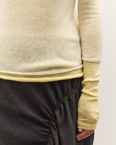 Anggae Layered Two-Tone Turtleneck, Lemon