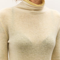 Anggae Layered Two-Tone Turtleneck, Lemon