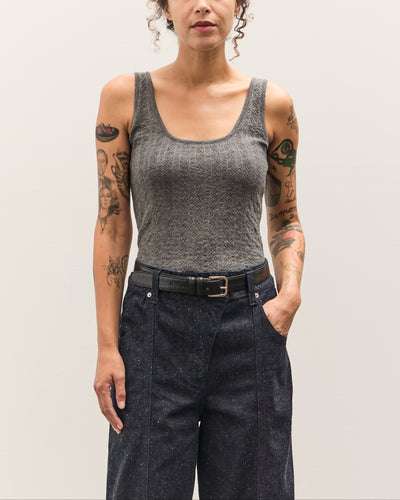 Anggae Smocked Knit Tank, Grey