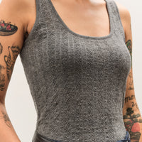 Anggae Smocked Knit Tank, Grey