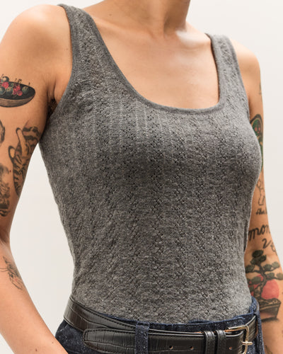 Anggae Smocked Knit Tank, Grey
