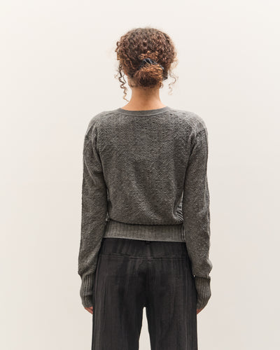 Anggae Smocked Knit Cardigan, Grey