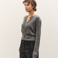 Anggae Smocked Knit Cardigan, Grey