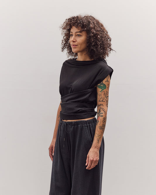 Triangle Wrap Shirt, Black