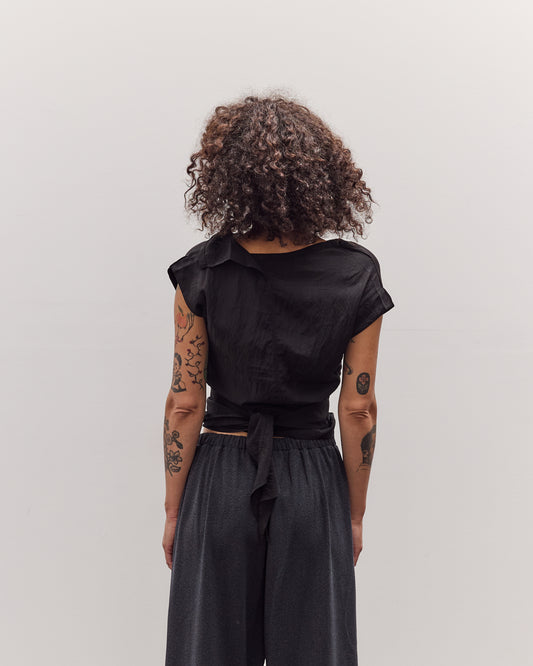 Triangle Wrap Shirt, Black