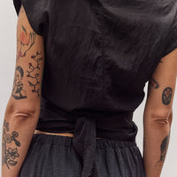 Triangle Wrap Shirt, Black
