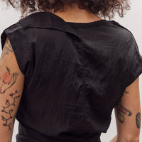 Triangle Wrap Shirt, Black