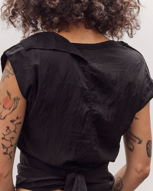 Triangle Wrap Shirt, Black