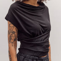 Triangle Wrap Shirt, Black