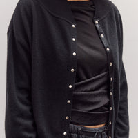 Snap Cardigan, Black