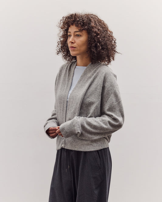 Big Hoodie Snap Cardigan, Light Grey