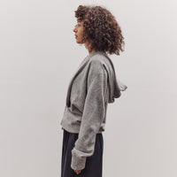 Big Hoodie Snap Cardigan, Light Grey