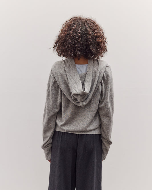 Big Hoodie Snap Cardigan, Light Grey