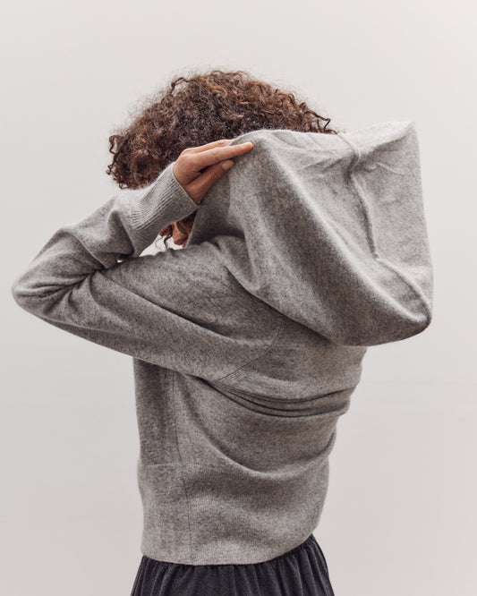 Big Hoodie Snap Cardigan, Light Grey