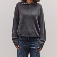 Half Neck Snap Pullover, Dark Grey