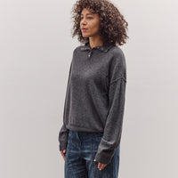 Half Neck Snap Pullover, Dark Grey