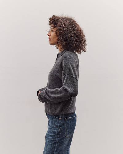 Half Neck Snap Pullover, Dark Grey