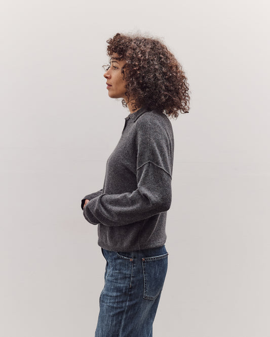 Half Neck Snap Pullover, Dark Grey
