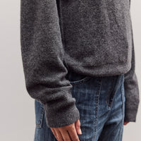 Half Neck Snap Pullover, Dark Grey