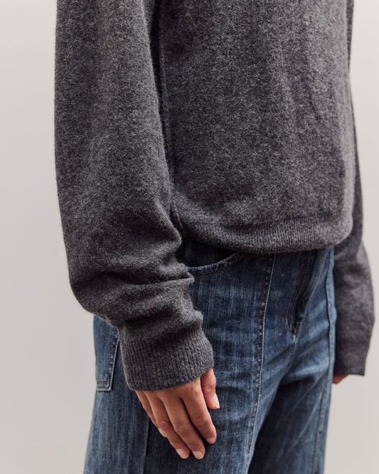 Half Neck Snap Pullover, Dark Grey