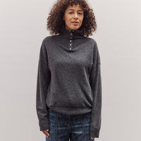Half Neck Snap Pullover, Dark Grey