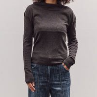 Draped Hoodie Knit Pullover, Brown