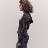 Draped Hoodie Knit Pullover, Brown