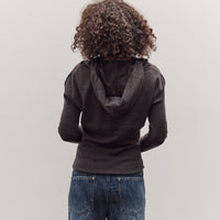 Draped Hoodie Knit Pullover, Brown