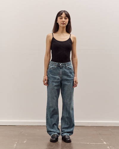 Anggae Denim Straight Pants, Blue