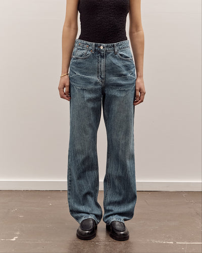 Anggae Denim Straight Pants, Blue