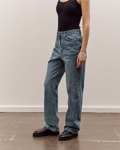 Anggae Denim Straight Pants, Blue