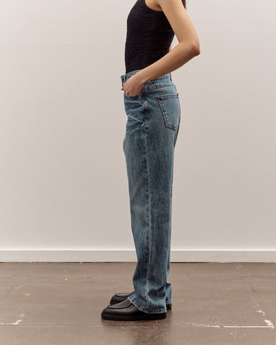 Anggae Denim Straight Pants, Blue