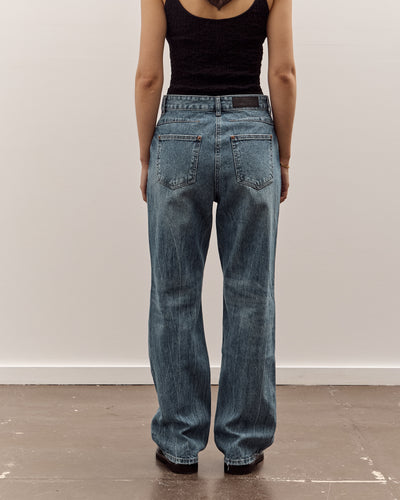 Anggae Denim Straight Pants, Blue