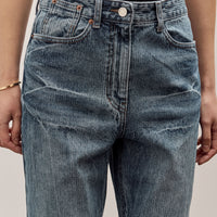 Anggae Denim Straight Pants, Blue