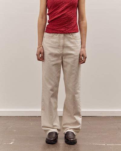 Anggae Denim Straight Pants, Ivory