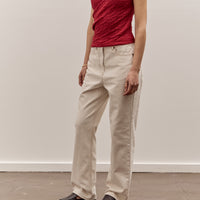 Anggae Denim Straight Pants, Ivory