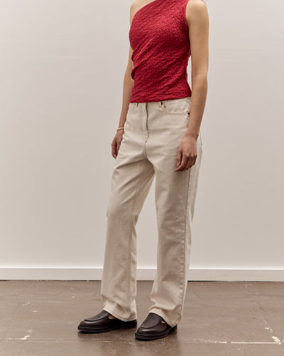 Anggae Denim Straight Pants, Ivory