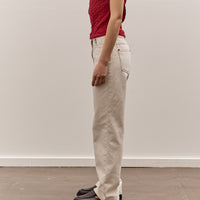 Anggae Denim Straight Pants, Ivory