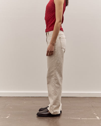 Anggae Denim Straight Pants, Ivory